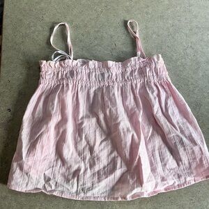 Light Pink Smocked Spaghetti Strap Tank Top